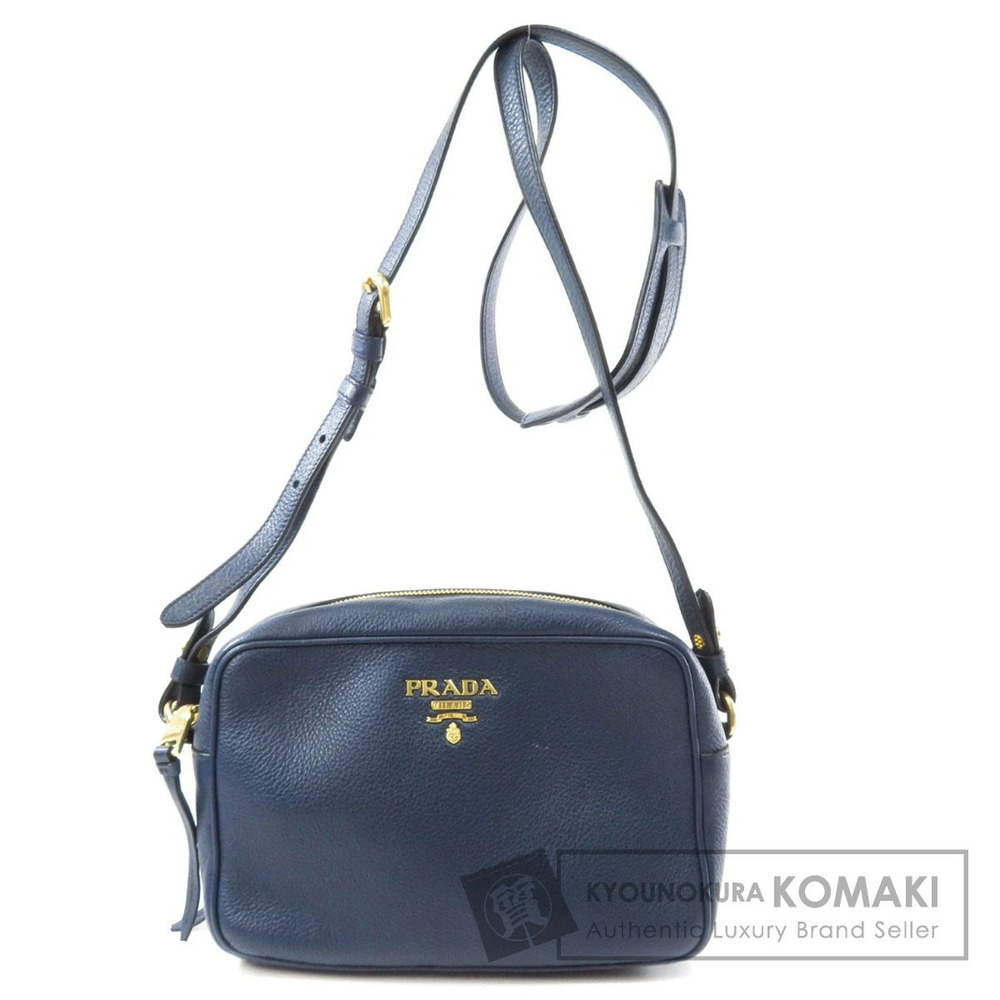 Prada Vitello Phenix leather Double Zip Camera Crossbody Bag Blue